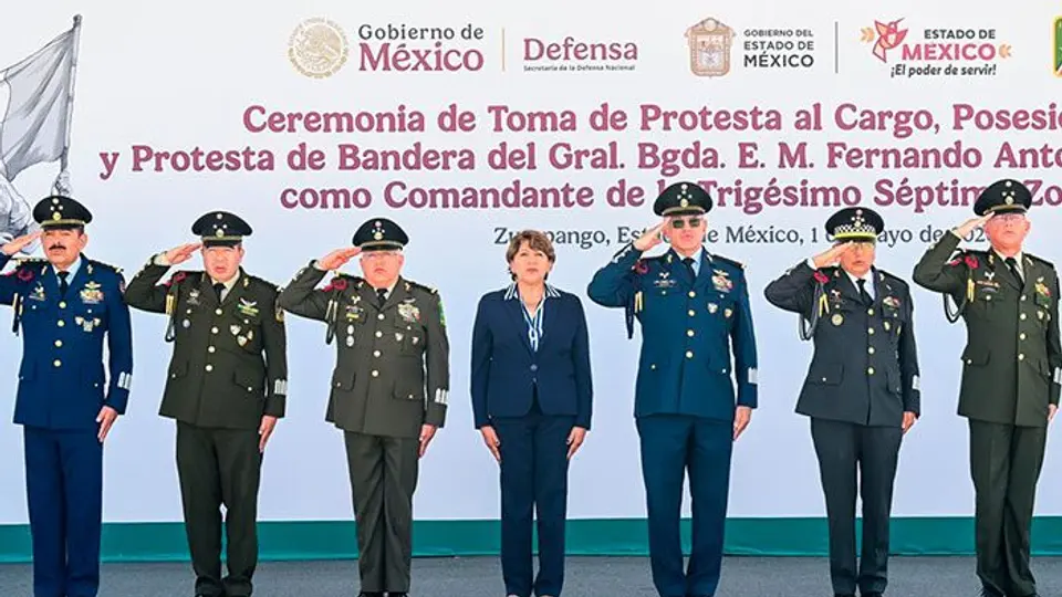 La gobernadora Delfina Gómez acudió a la Zona Militar de Santa Lucía en el Edomex / Redes Sociales