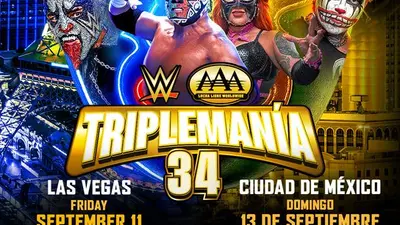 ¡Al estilo WrestleMania! AAA y WWE presentan el póster oficial de Triplemanía 34