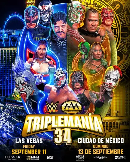 Póster oficial para TripleManía 34 l AAA y WWE