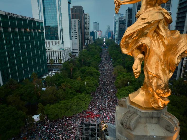 Ángel de la Independencia previo al partido México vs Ecuador | CORTESÍA SSC