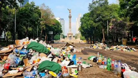 Más de 18 horas de trabajo: personal de limpia retira toneladas de basura tras los festejos por México en Reforma