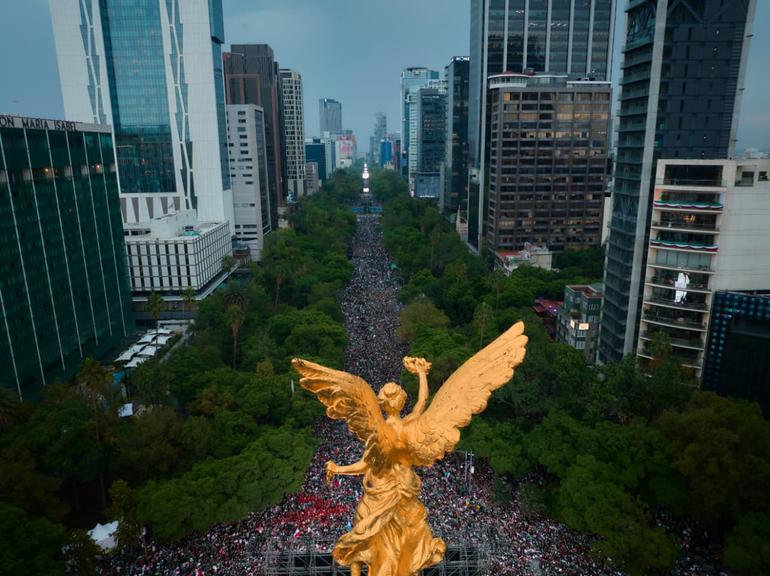 Ángel de la Independencia previo al partido México vs Ecuador | CORTESÍA SSC