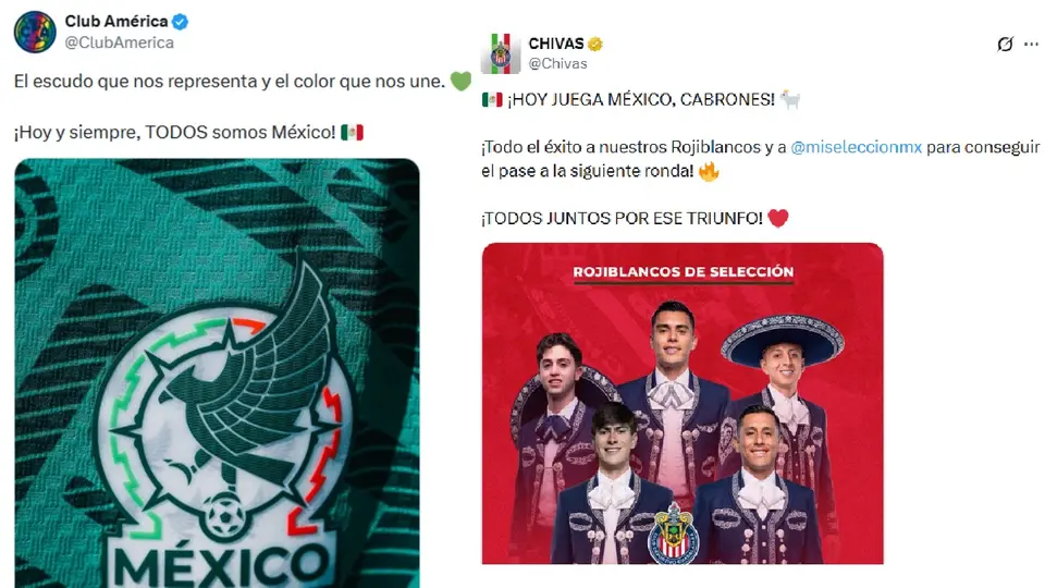 América y Chivas apoyando a la Selección Mexicana en el Mundial | CAPTURA