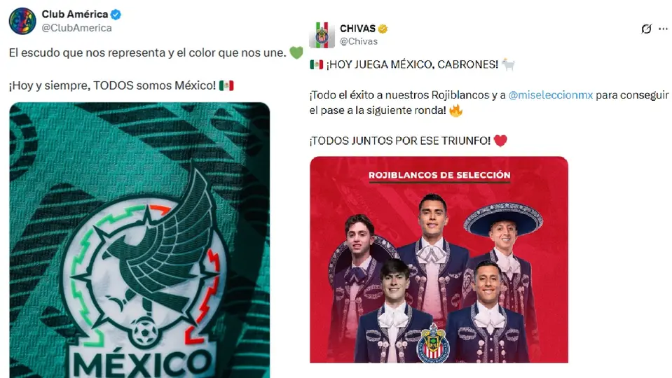 América y Chivas apoyando a la Selección Mexicana en el Mundial | CAPTURA