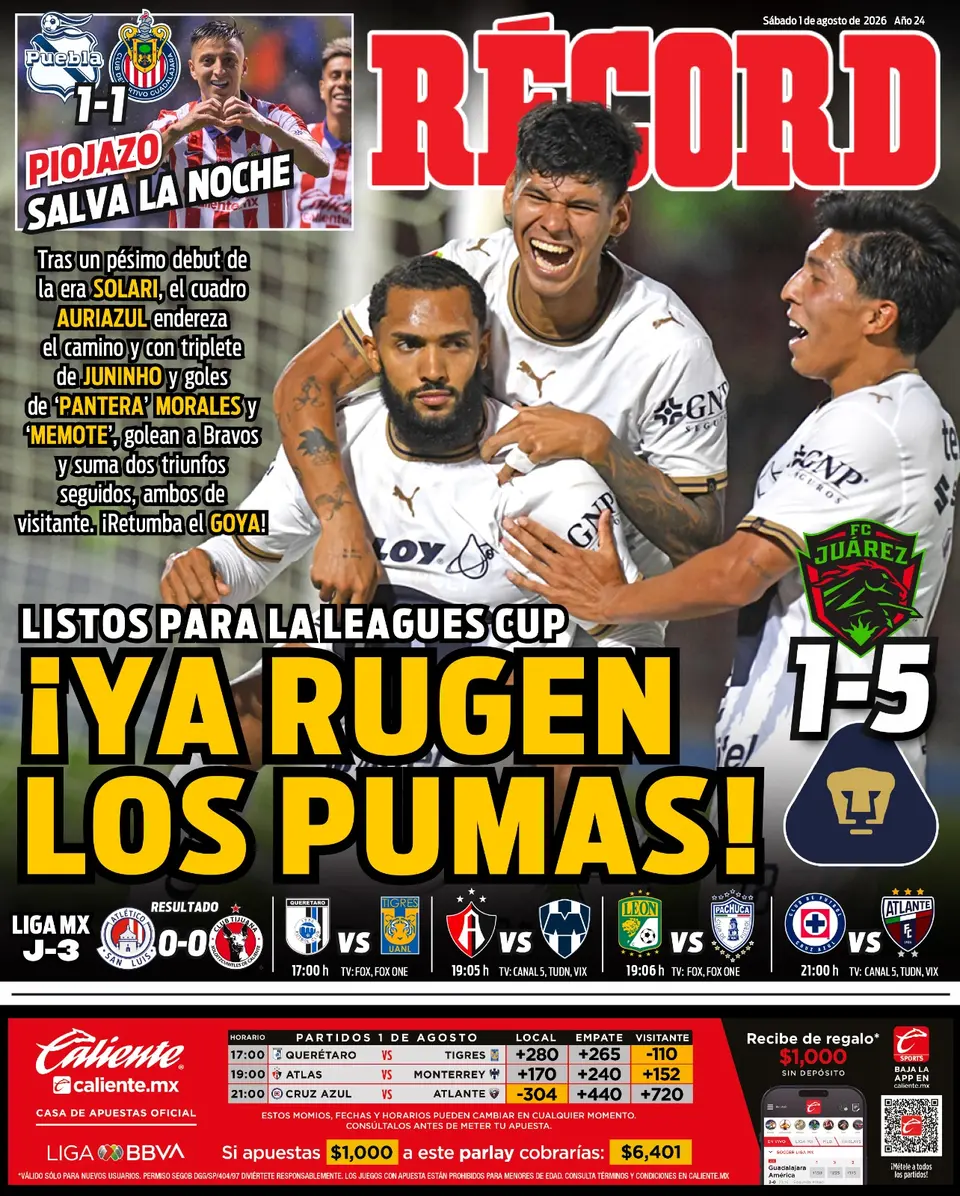 Portada RÉCORD 1 de agosto de 2026