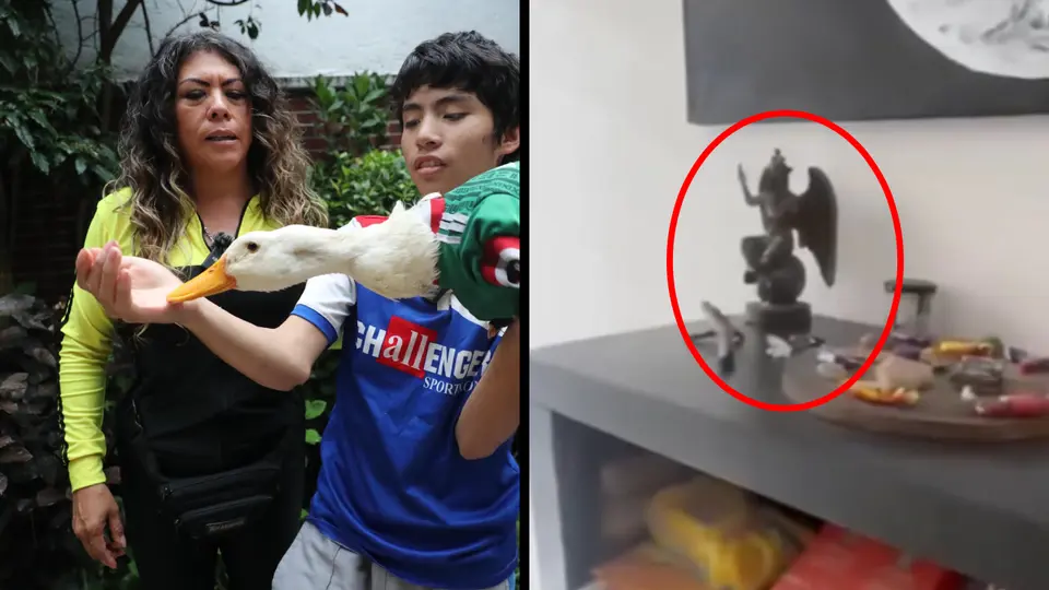 VIDEO: ¿Dueña del Pato Merlín tiene altar satánico? Aparece  Baphomet en su nueva casa