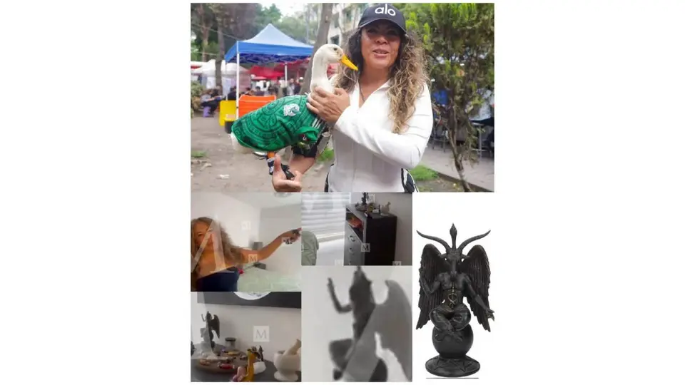 La figura de Baphomet apareció en un video grabado al interior de la vivienda de la familia de Merlín. / Redes