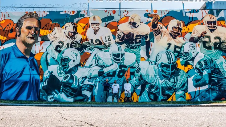 Mural para honrar la temporada invicta de los Miami Dolphins | X @MiamiDolphins