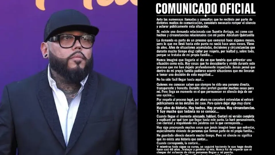 El músico publicó en sus redes que sí existe un problema con su familia y que terminará en tribunales / Especial