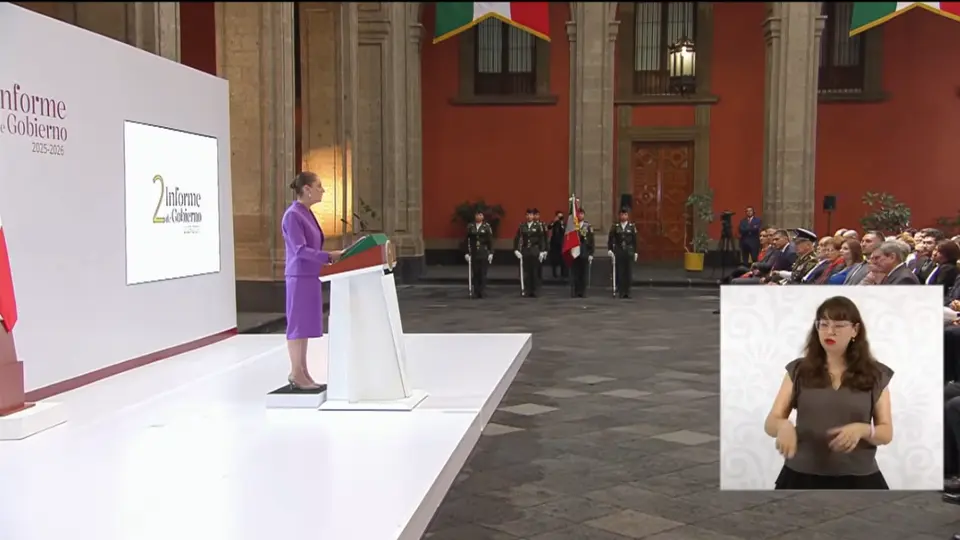 La presidenta Claudia Sheinbaum durante su Segundo Informe de Gobierno. / Gobierno de México