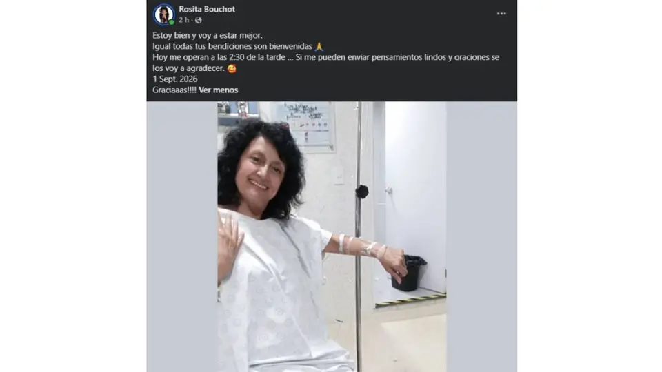 La actriz informó que sería intervenida este martes 1 de septiembre a las 14:30 horas./ RS