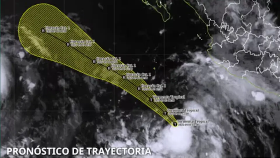El pronóstico contempla que Marie alcance la categoría de huracán 1 y posteriormente pueda intensificarse a categoría 2 / CONAGUA