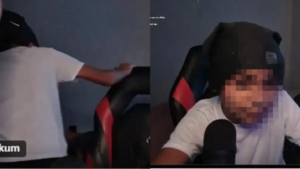 El streamer de 13 años fue captado durante una transmisión en vivo en la que ocurrió la presunta agresión./Captura de pantalla