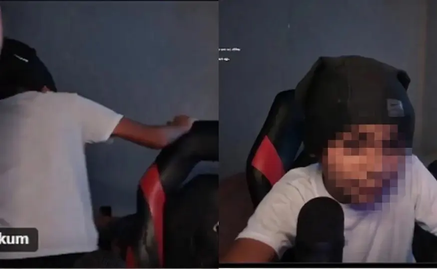 El streamer de 13 años fue captado durante una transmisión en vivo en la que ocurrió la presunta agresión./Captura de pantalla