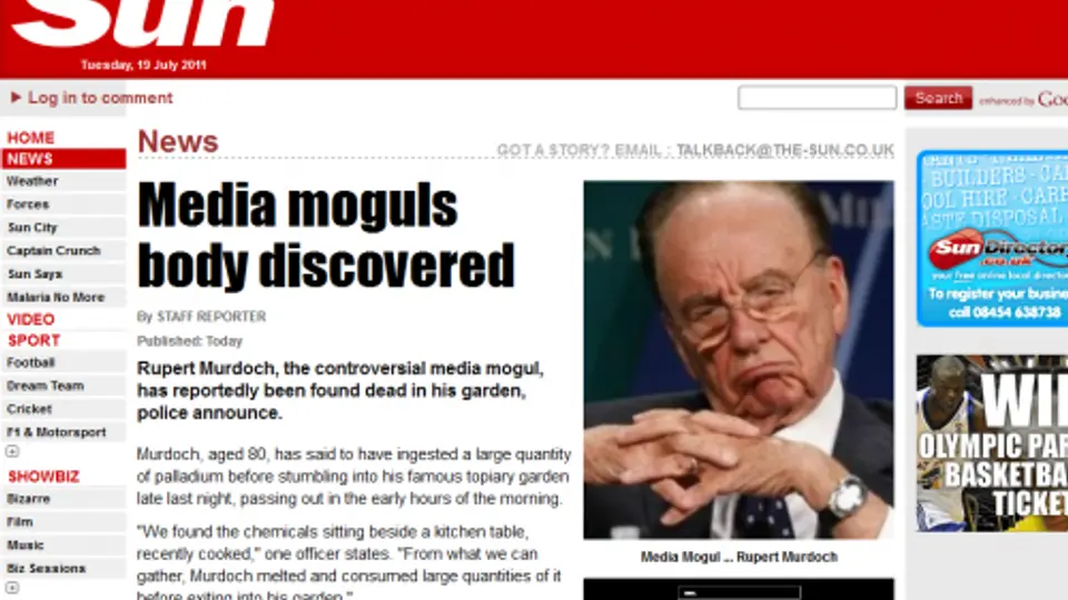 Hackean a The Sun y anuncian la muerte de su dueño