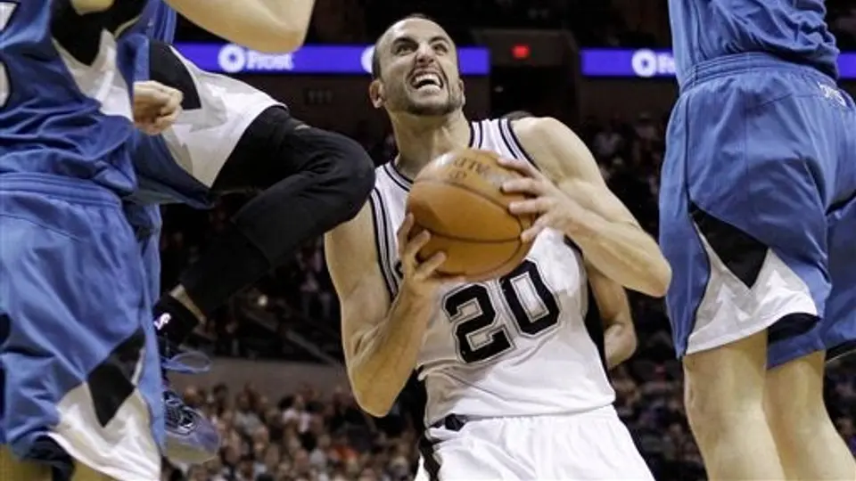 Ginóbili lidera victoria de Spurs 94-91 sobre Timberwolves