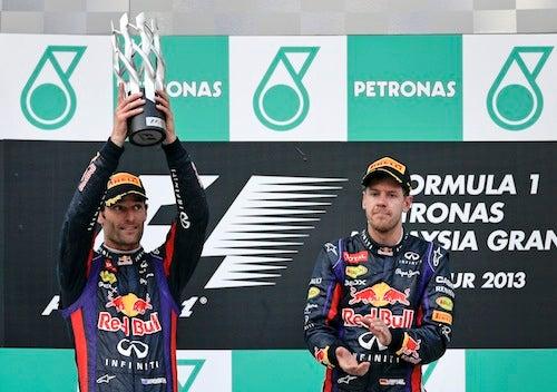Vettel y Webber, 1 y 2 respectivamente en Malasia  | AP
