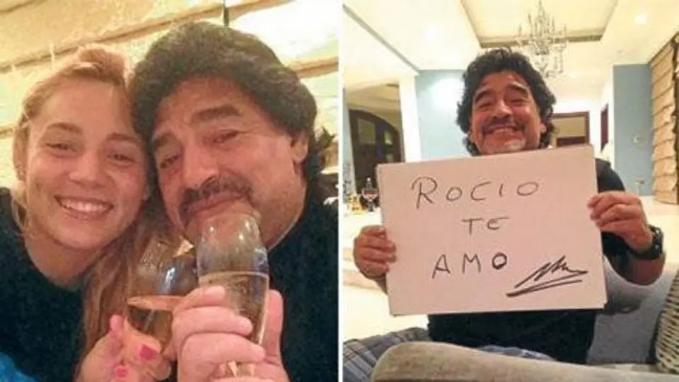 Maradona sale con una joven 30 años menor que él