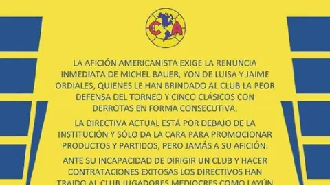 Afición azulcrema pide la 'cabeza' de Bauer