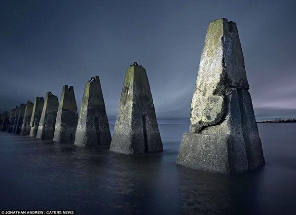 La Isla de Cramond submarino boom de defensa, cerca de Edimburgo, Escocia. I ESPECIAL