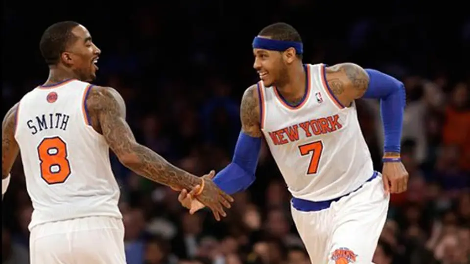 Carmelo Anthony anotó nueve triples en la victoria de Knicks