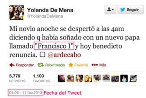 Predice en Twitter nombre de nuevo Papa