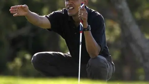 Obama juega golf con Tiger Woods
