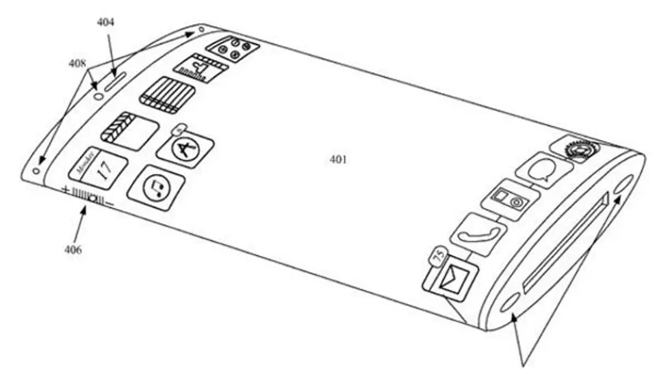 Patenta Apple Iphone de pantalla flexible
