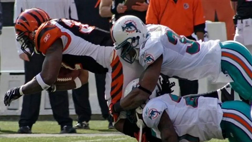 Delfines remonta y vence 22-14 a Cincinnati