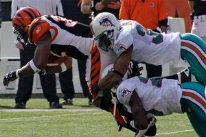 Delfines remonta y vence 22-14 a Cincinnati