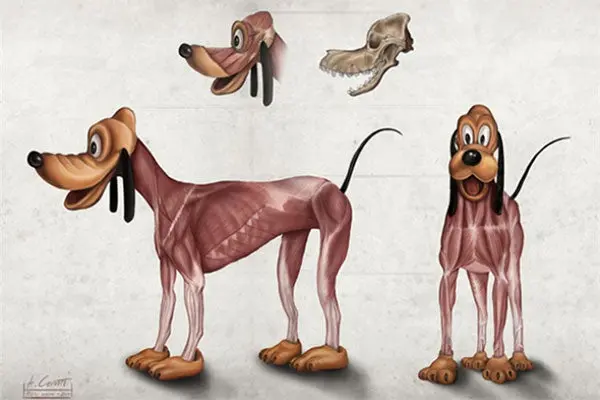 Ilustran anatomía interior de personajes de Disney