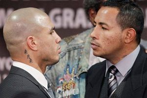 Mayorga empuja a Cotto en conferencia de prensa