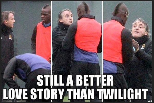 Se burlan de bronca entre Balotelli y Mancini