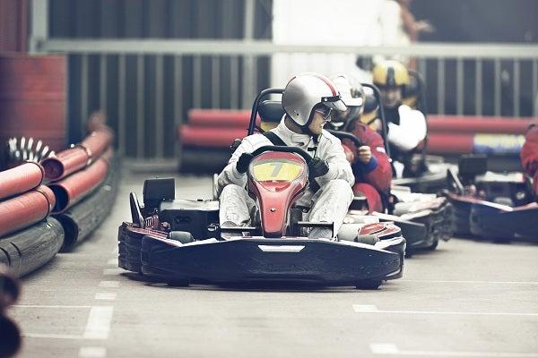 Sobre un 'kart', el lusitano emprendió el veloz recorrido | NIKE