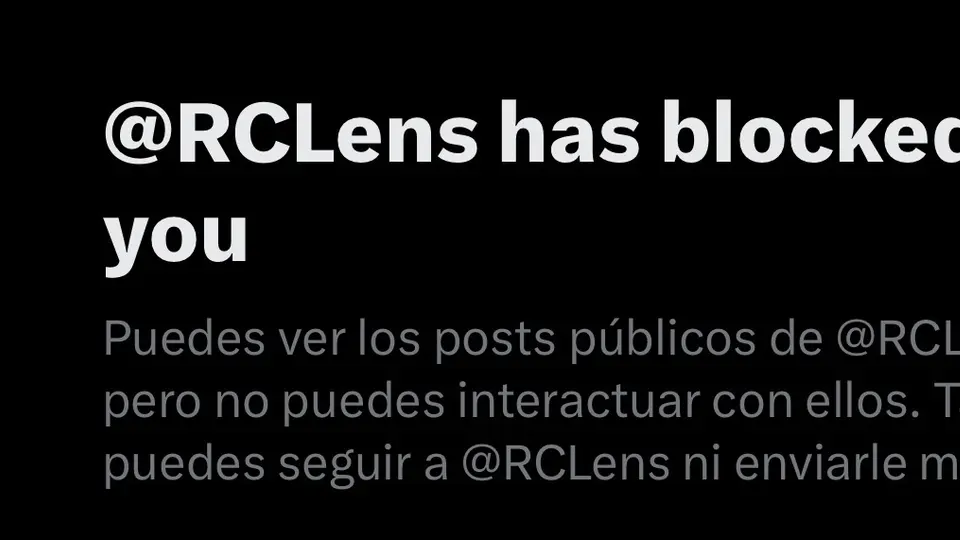 Uno de los usuarios bloqueados por el Lens | Captura de pantalla