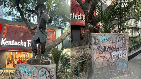 La estatua ya no está en la calle de Génova, de la Zona Rosa/X: @raulgtzoficial