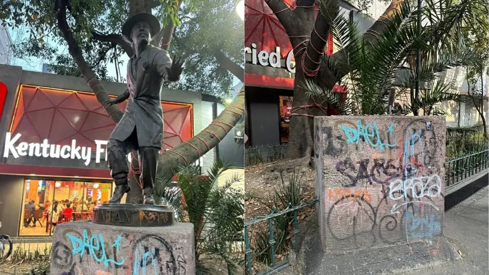 La estatua ya no está en la calle de Génova, de la Zona Rosa/X: @raulgtzoficial