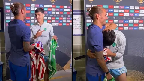 Así fue el encuentro de Obed Vargas y Antoine Griezmann en el Mundial de Clubes en 2025 | CAPTURA DE PANTALLA