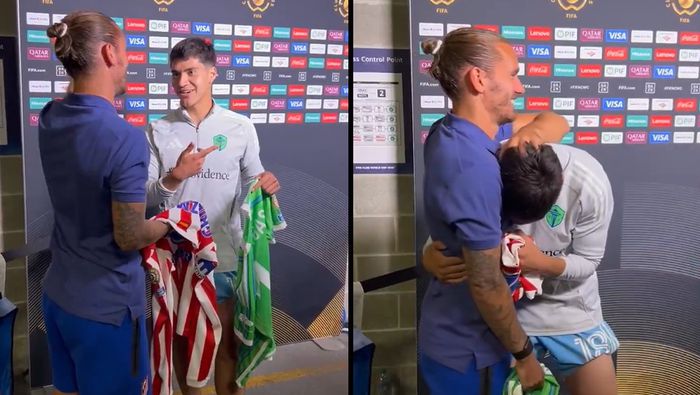 Así fue el encuentro de Obed Vargas y Antoine Griezmann en el Mundial de Clubes en 2025 | CAPTURA DE PANTALLA