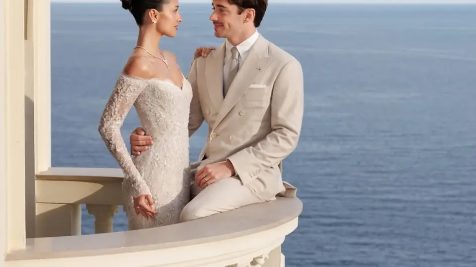 Charles Leclerc y Alexandra Saint Mleux durante la celebración de su boda | INSTAGRAM: @alexandramalenaleclerc