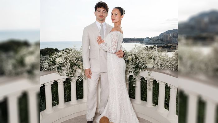 Charles, Alexandra y su perro Leo en la celebración de la boda | INSTAGRAM: @alexandramalenaleclerc