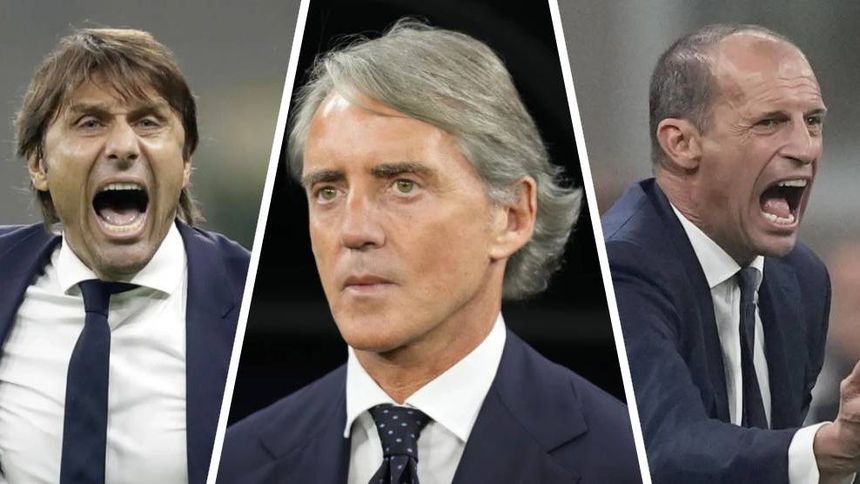 Antonio Conte, Roberto Mancini y Massimiliano Allegri | AP