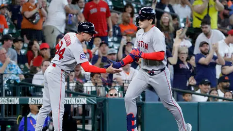Roman Anthony y Kyle Hudson de los Red Sox I AP