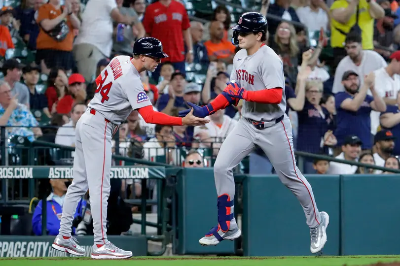 Roman Anthony y Kyle Hudson de los Red Sox I AP