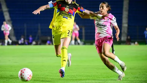 Isa Haas y Jaqueline García en el partido de América contra Atlas en el Clausura 2026 de la Liga MX Femenil | IMAGO 7