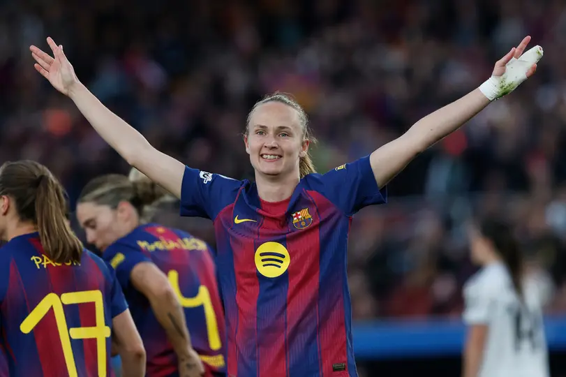 Graham Hansen, jugadora del Barcelona Femenil, en encuentro ante el Real Madrid | AP