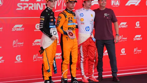 El podio tras el Sprint en el GP de Miami l AP