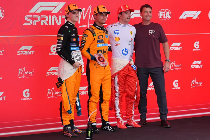 El podio tras el Sprint en el GP de Miami l AP