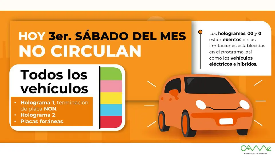 Toda la semana te informamos de los días que no circula tu vehículo / FB: @orientadorvial