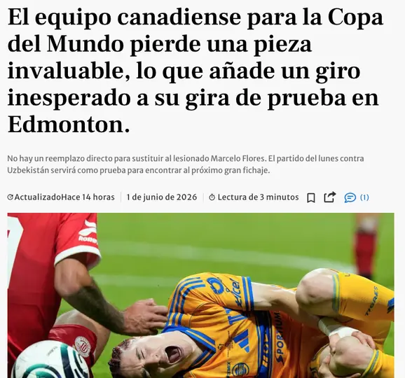 Toronto Star reacciona a la lesión de Marcelo Flores l CAPTURA